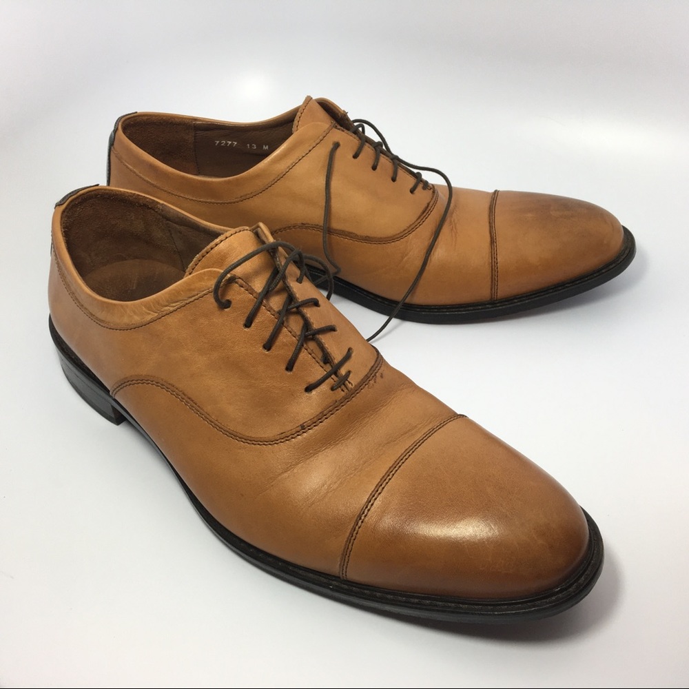 Mercanti Fiorentini Tan Leather Oxfords Shoes